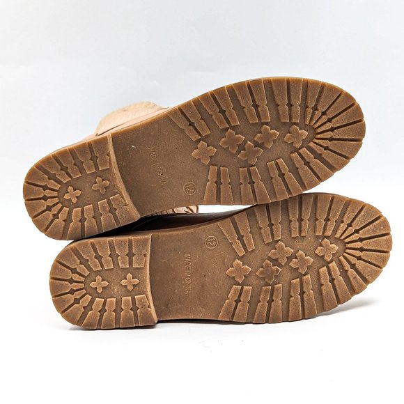 Journee Collection Women Tru Comfort Beige Vegan Leather Combat Boots size 12 - Picture 3 of 12